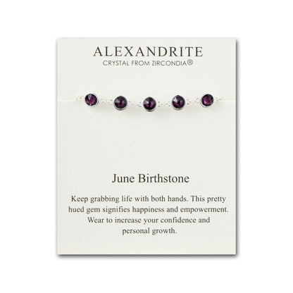 June Birthstone Bracelet Created with Alexandrite Zircondia® Crystals