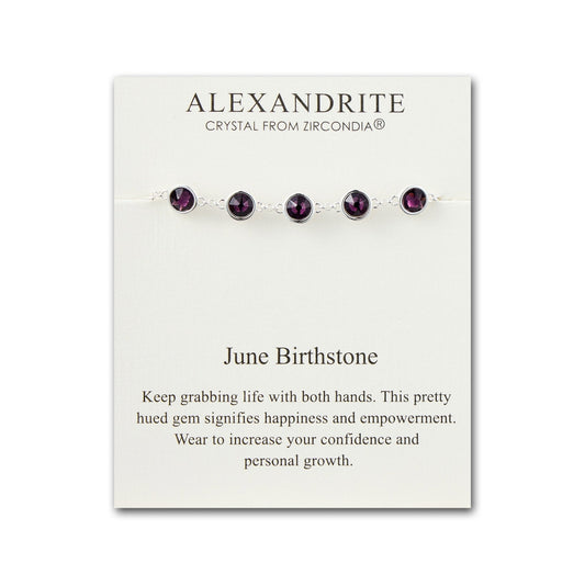 June Birthstone Bracelet Created with Alexandrite Zircondia® Crystals
