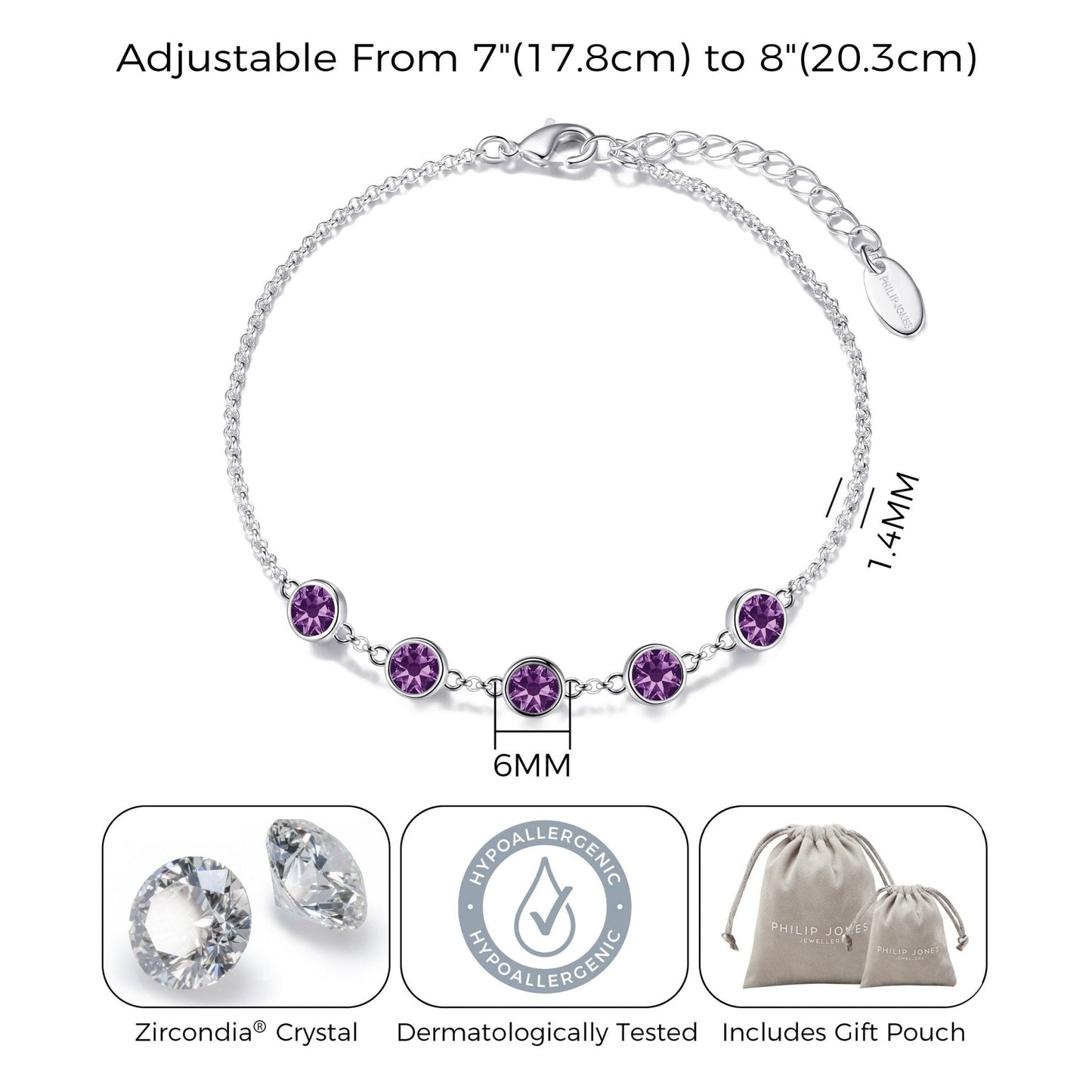 June Birthstone Bracelet Created with Alexandrite Zircondia® Crystals