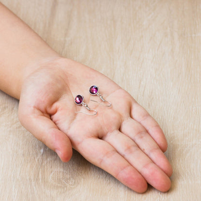 June Birthstone Drop Earrings Created with Alexandrite Zircondia® Crystals