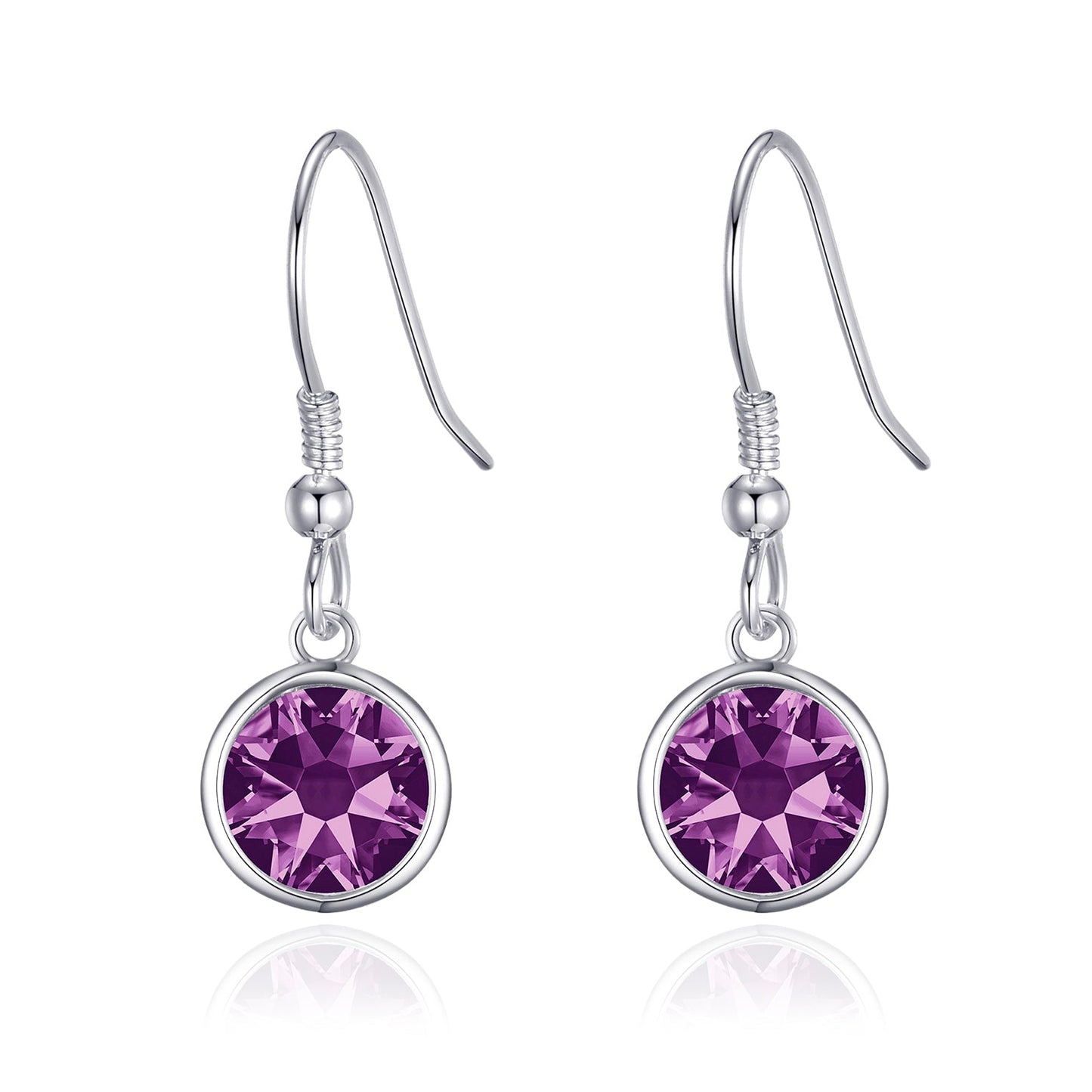 June Birthstone Drop Earrings Created with Alexandrite Zircondia® Crystals