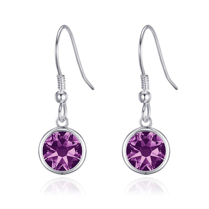 June Birthstone Drop Earrings Created with Alexandrite Zircondia® Crystals