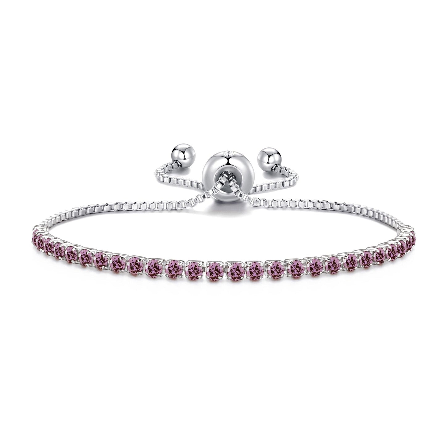 Bracelet d'amitié coulissant Pierre de naissance de juin avec cristaux Alexandrite Zircondia®