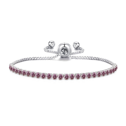 Bracelet d'amitié coulissant Pierre de naissance de juin avec cristaux Alexandrite Zircondia®