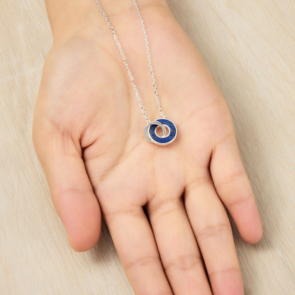 Lapis Gemstone Circle Link Necklace