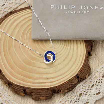 Lapis Gemstone Circle Link Necklace