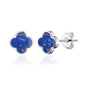 Lapis Gemstone Clover Earrings