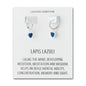 Lapis Gemstone Heart Charm Hoop Earrings with Quote Card