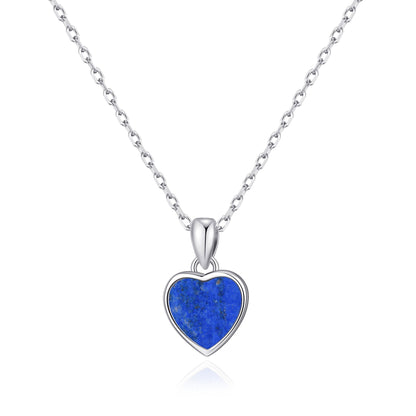 Lapis Gemstone Heart Necklace