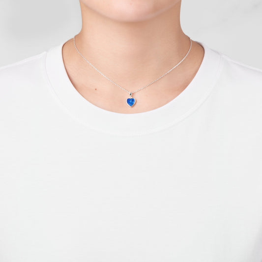 Lapis Gemstone Heart Necklace