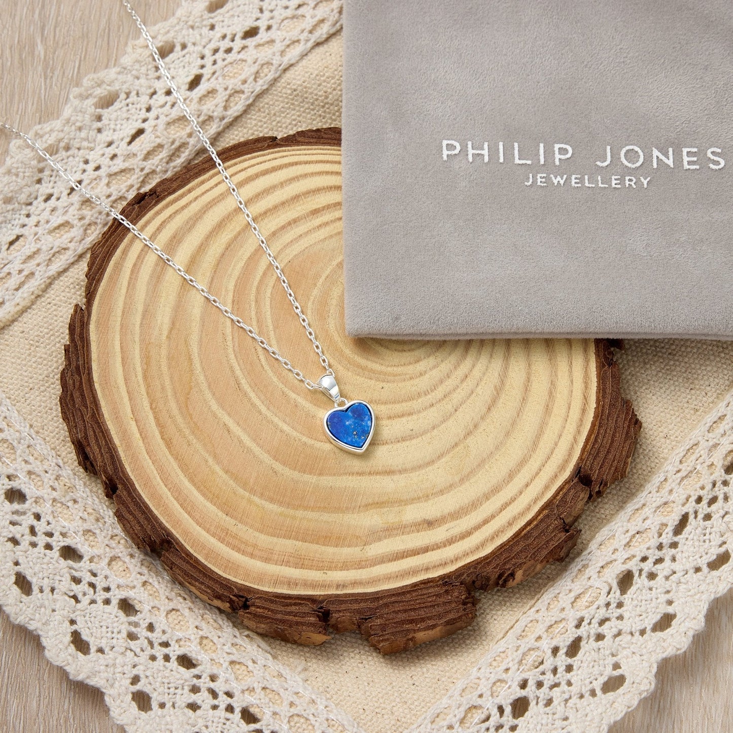 Lapis Gemstone Heart Necklace