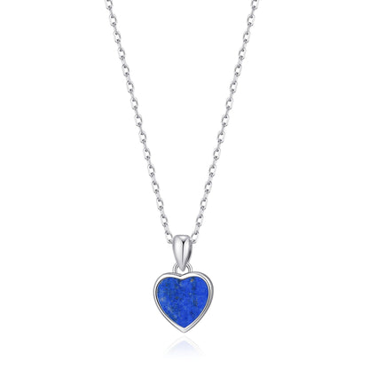 Lapis Gemstone Heart Necklace