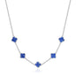 Lapis Gemstone Multi Clover Necklace