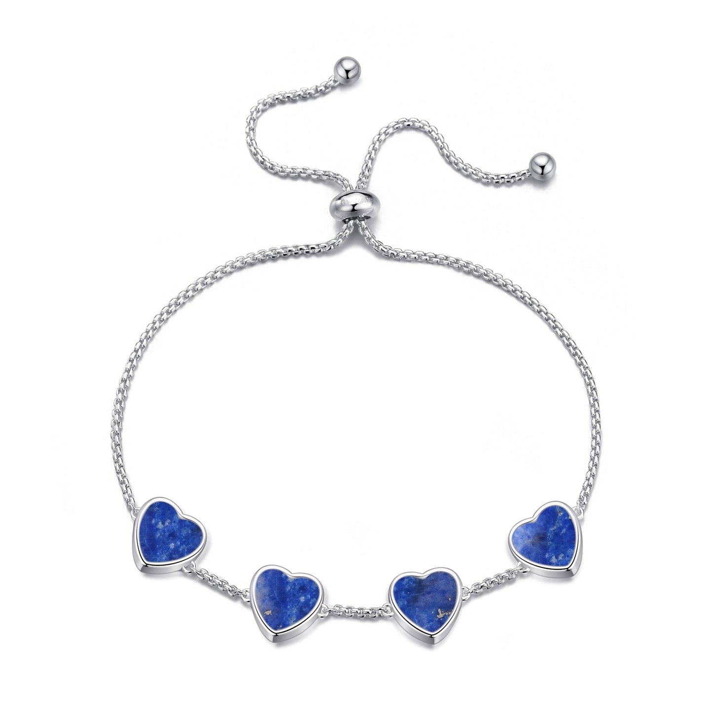 Lapis Gemstone Multi Heart Friendship Bracelet