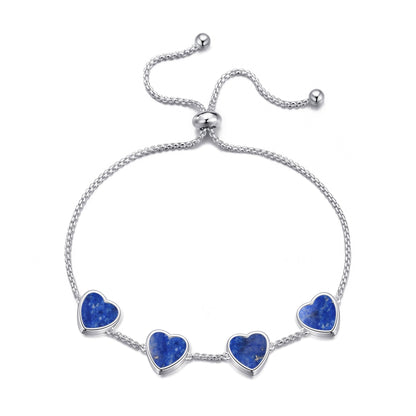 Lapis Gemstone Multi Heart Friendship Bracelet