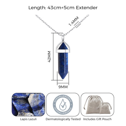 Collier en lapis-lazuli avec carte de citation
