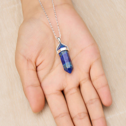 Collier en lapis-lazuli avec carte de citation