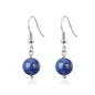 Lapis Gemstone Round Drop Earrings