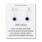 Lapis Gemstone Round Drop Earrings with Quote Card