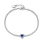 Lapis Heart Gemstone Bracelet Created with Zircondia® Crystals