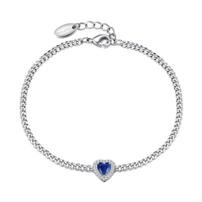 Lapis Heart Gemstone Bracelet with Quote Card Created with Zircondia® Crystals
