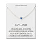 Lapis Heart Gemstone Bracelet with Quote Card Created with Zircondia® Crystals