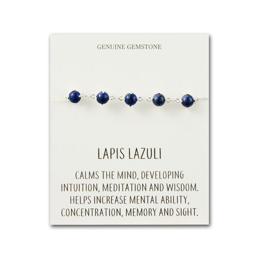 Lapis Lazuli Gemstone Bracelet with Quote Card