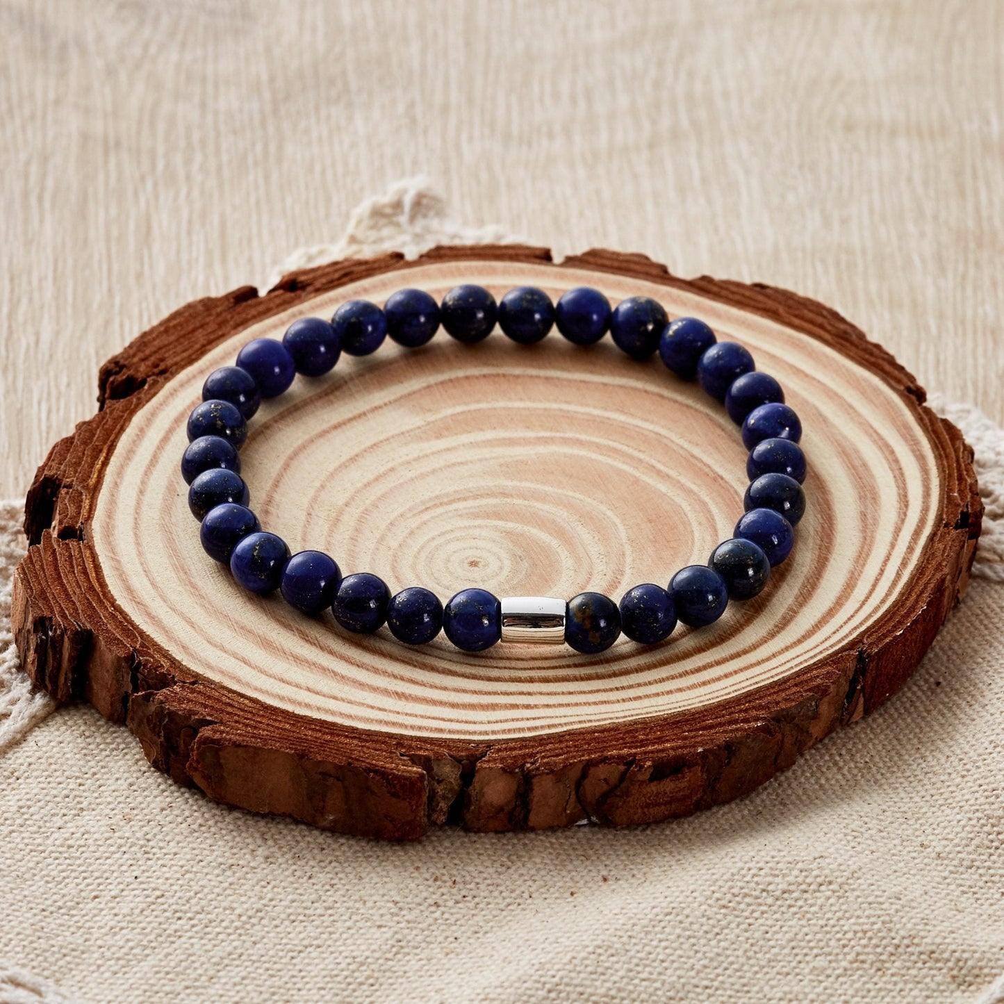 Lapis Lazuli Gemstone Stretch Bracelet for Women