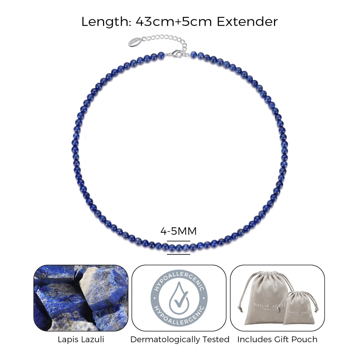 Collier Lapis Mini perles pierres précieuses
