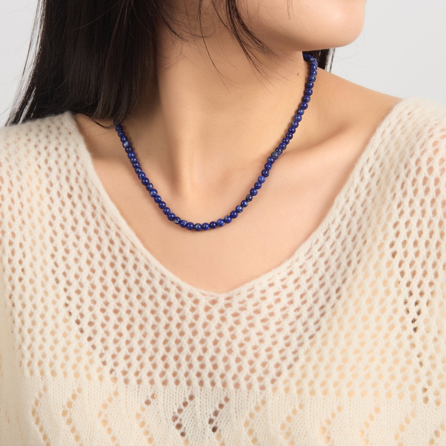 Collier Lapis Mini perles pierres précieuses