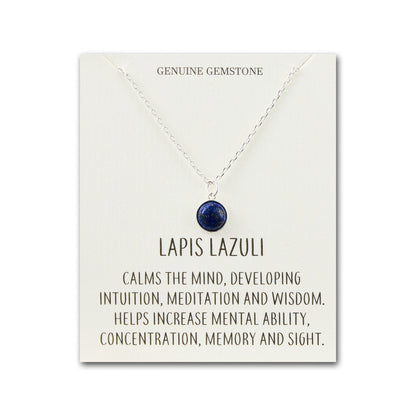 Lapis Necklace with Quote Card