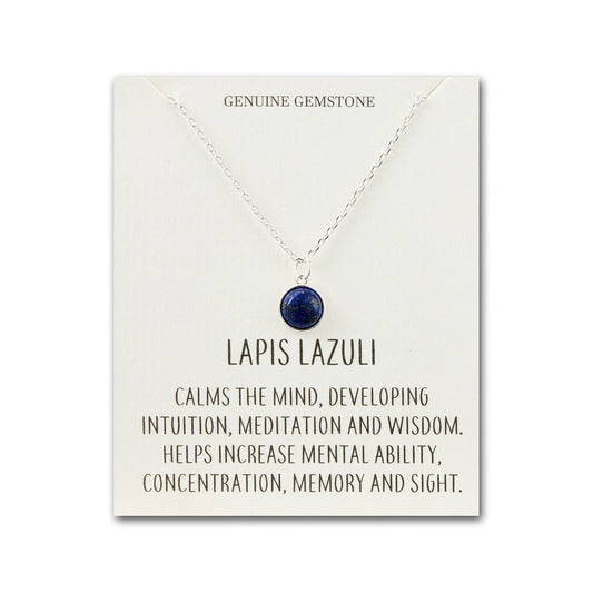 Lapis Necklace with Quote Card