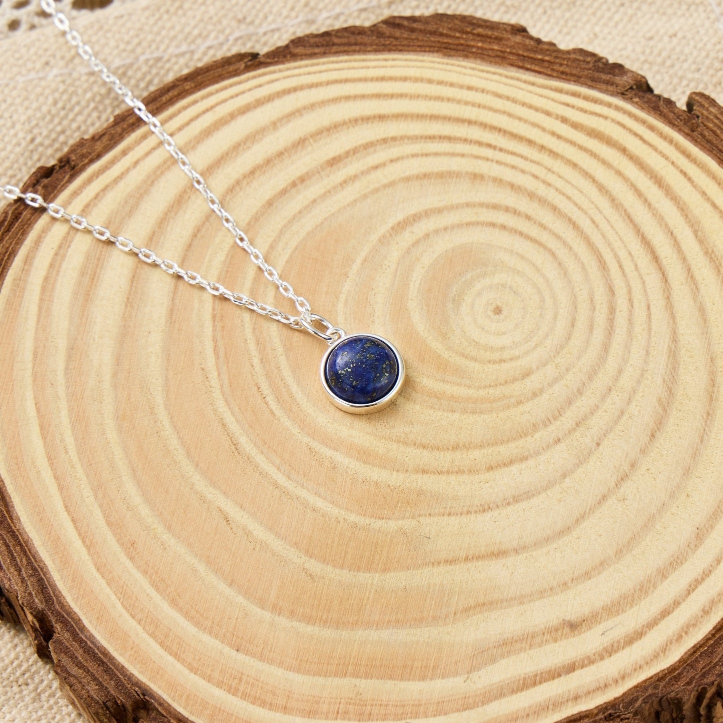 Lapis Necklace with Quote Card