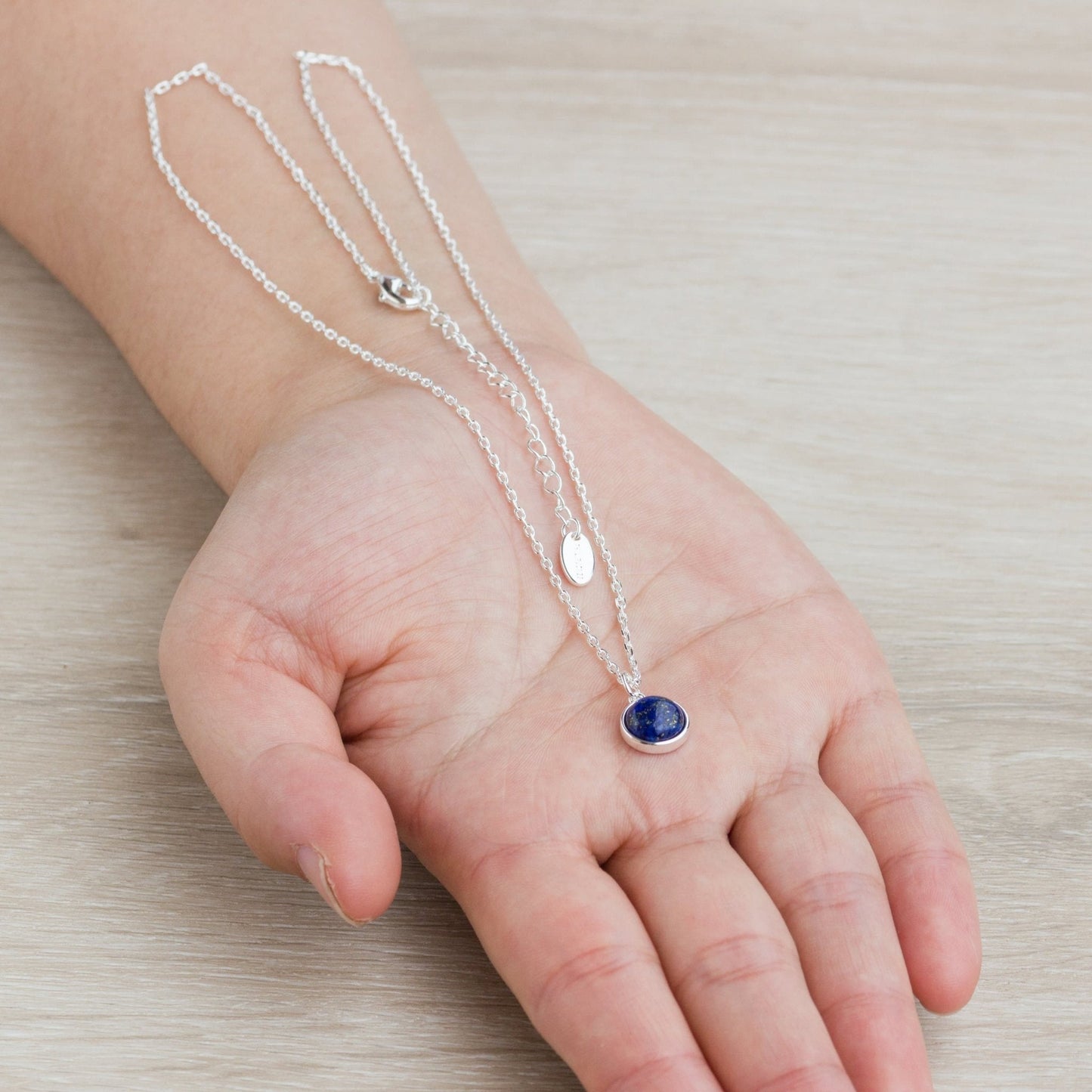 Lapis Necklace with Quote Card