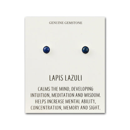 Lapis Stud Earrings with Quote Card