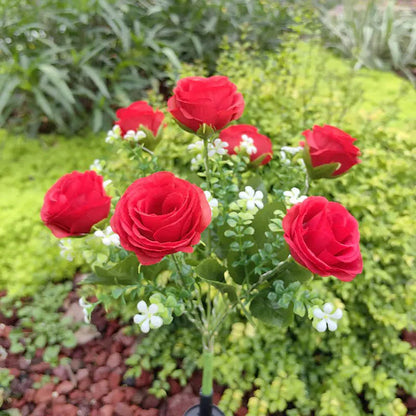 LED Solar Outdoor Garden Light with Dual-Color Roses