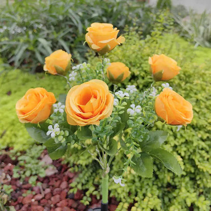 LED Solar Outdoor Garden Light with Dual-Color Roses