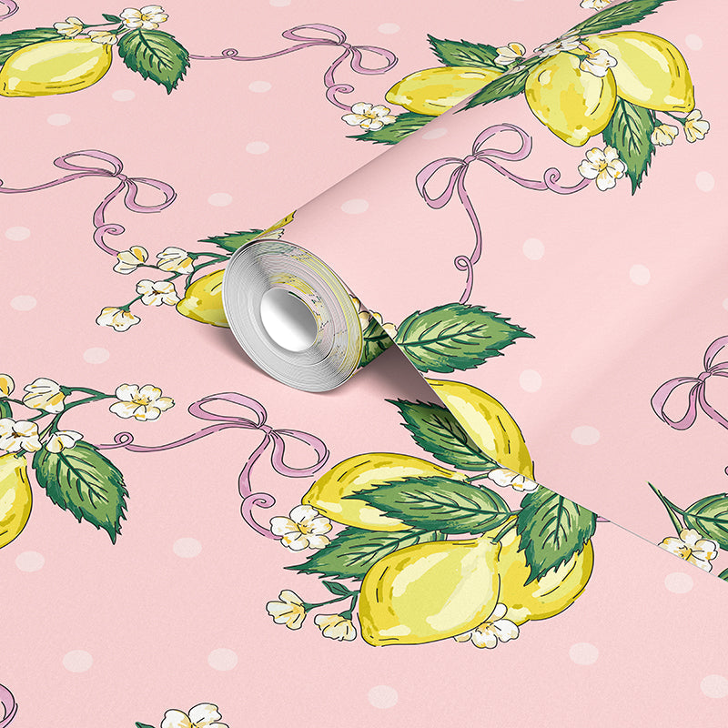 LEMON BLOSSOM SUGAR PINK WALLPAPER