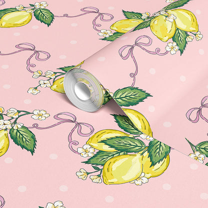 LEMON BLOSSOM SUGAR PINK WALLPAPER