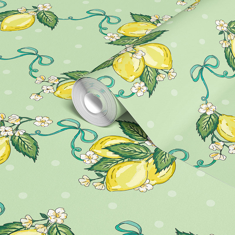 LEMON BLOSSOM PISTACHIO WALLPAPER