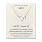 Leo Star Sign Zodiac Constellation Necklace and Quote Card with Zircondia® Crystals