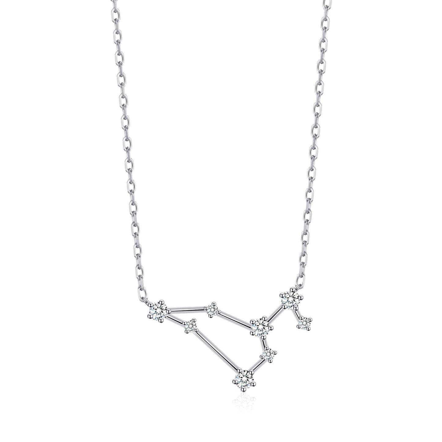 Collier constellation du zodiaque signe Lion et carte citation avec cristaux Zircondia®