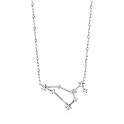 Collier constellation du zodiaque signe Lion et carte citation avec cristaux Zircondia®