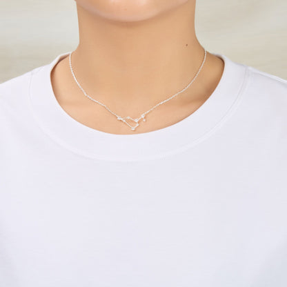 Collier constellation du zodiaque signe Lion et carte citation avec cristaux Zircondia®