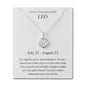 Leo Star Sign Zodiac Necklace and Quote Card with Zircondia® Crystals