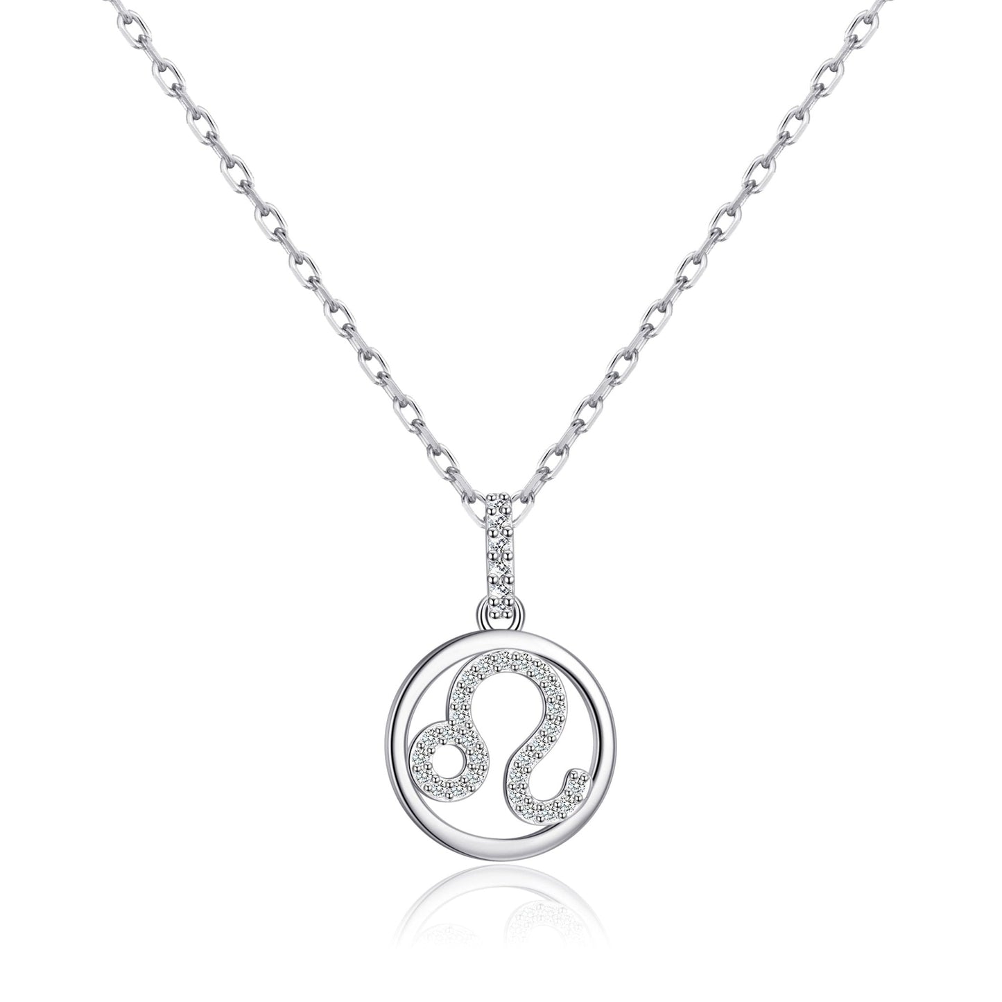 Leo Star Sign Zodiac Necklace with Zircondia® Crystals