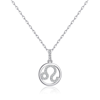 Collier Zodiaque Lion avec cristaux Zircondia® et carte citation