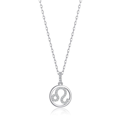 Collier Zodiaque Lion avec cristaux Zircondia® et carte citation