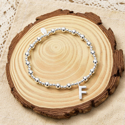 Letter F Initial Stretch Bracelet Created with Zircondia® Crystals