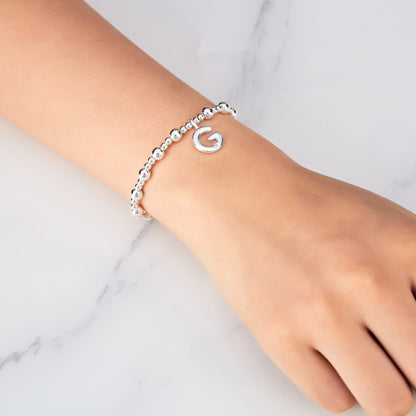 Letter G Initial Stretch Bracelet Created with Zircondia® Crystals